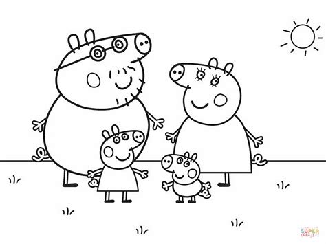 Peppa Pig's Family coloring page | Free Printable Coloring Pages