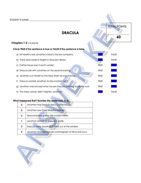 Reading Comprehension - Dracula