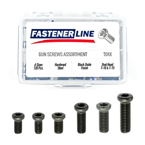 FastenerLine Small Weaver-Oval Head Torx Gun Screws Assortment, 120 ...