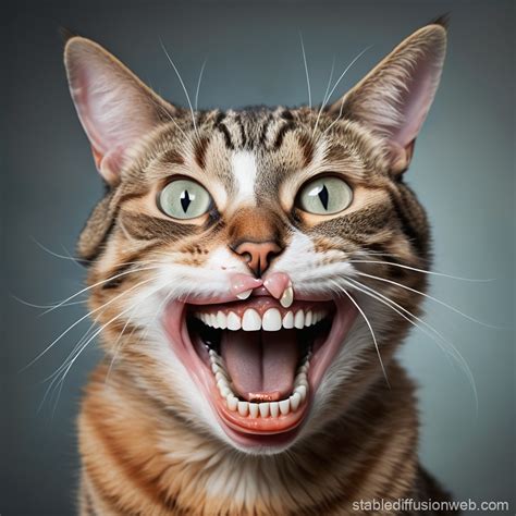 Realistic Cat Portrait with Denture | Stable Diffusion Online