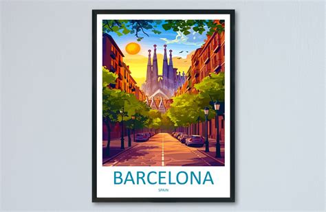 Barcelona Travel Print Wall Art Barcelona Wall Hanging Home Décor ...