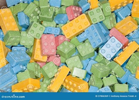 Colorful Sweet And Sour Candy Building Blocks Stock Image - Image of ...