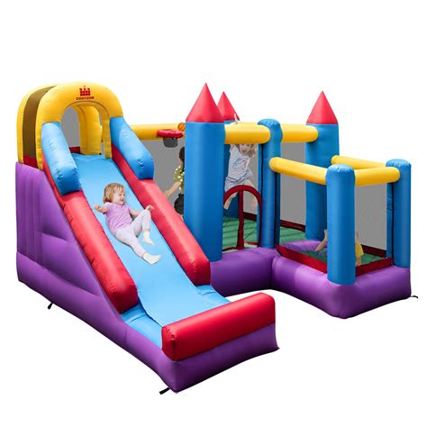 Gymax Inflatable Bounce House 5-in-1 Inflatable Bouncer Indoor ...