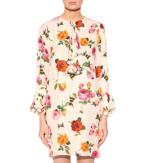 Printed silk dress | Silk print dress, Silk dress design, Floral lace ...