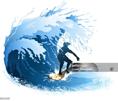 Surfer Sur La Vague Illustration - Getty Images