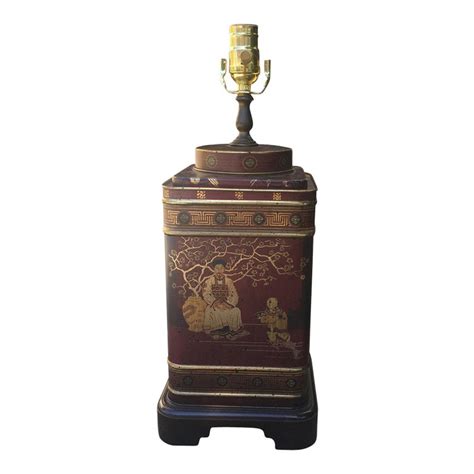 lampe à thé en étain Chinoiserie du 20ème siècle - En vente sur 1stDibs