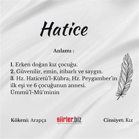 Hatice İsminin Anlamı Nedir? - Siirler.Biz