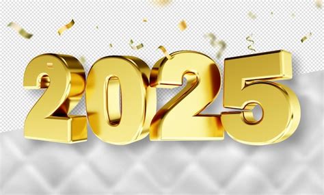 Texte 3D nouvelle année 2025 or rendu réaliste célébration de la ...