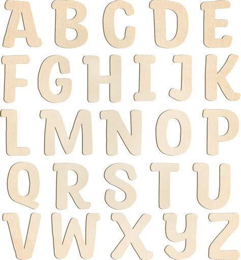 She Love 6 inch Wooden Letters 26Pcs Wooden Alphabet Letter for Crafts Unfinished Wood Letters for Home Wall Decor Kids Arts Painting DIY Learning