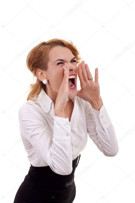 Young business woman shouting Stock Photo by ©feedough 4198795