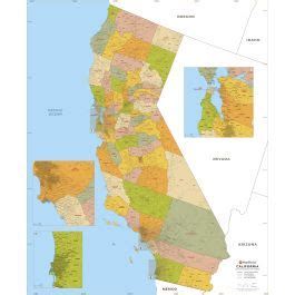 California ZIP Code Map with Counties - Extra Large | Stanfords