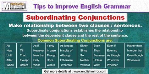 Subordinating Conjunction - Make relationship