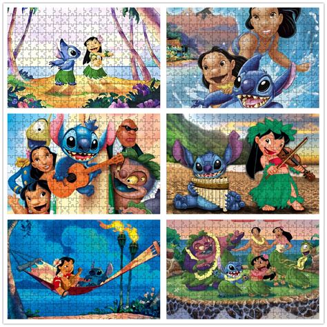 Lilo & Stitch Jigsaw Puzzle Educational Toys for Children 300/500/1000 ...