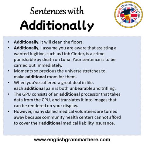 Sentences with Additionally, Additionally in a Sentence in English ...
