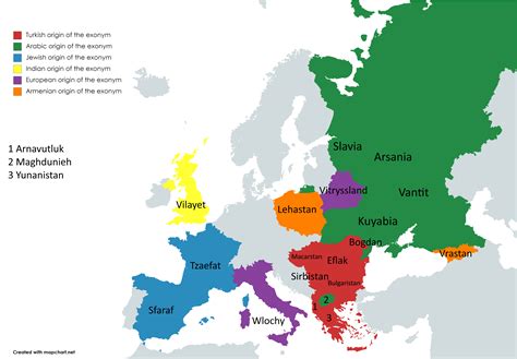 First post here . Some (old) exonyms for countries/regions in Europe ...