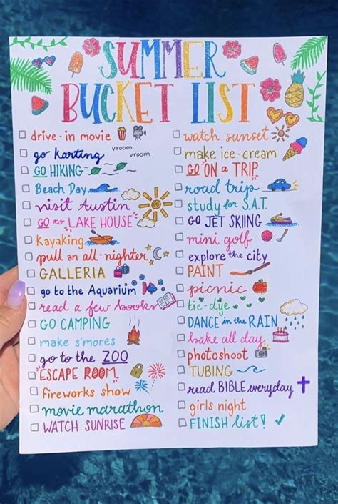 Summer bucket list for teens over 100 things to do this year – Artofit