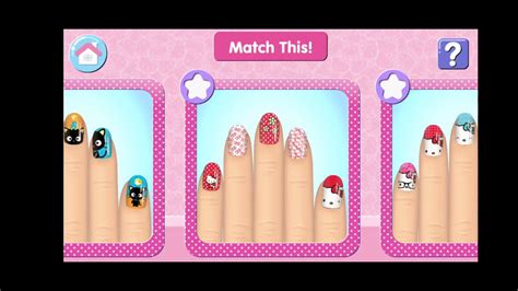 Hello kitty nail salon game nail art by sunaina - YouTube