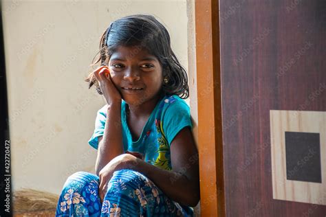 Stock photo of dark brown color girl 5 to 10 year old Indian girl ...