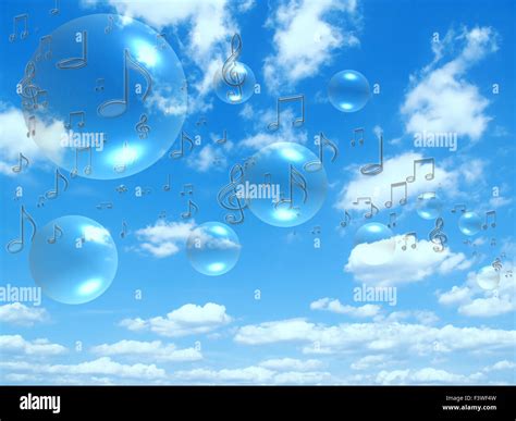 music notes and bubbles on sunny sky Stock Photo - Alamy