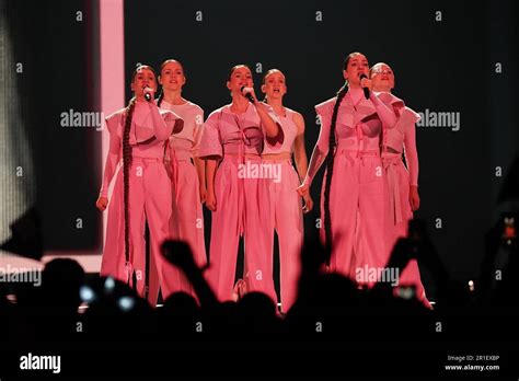 Czechia entrant Vesna performing in the grand final for the Eurovision ...