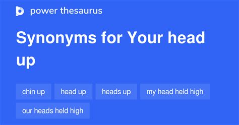 Your Head Up synonyms - 19 Words and Phrases for Your Head Up