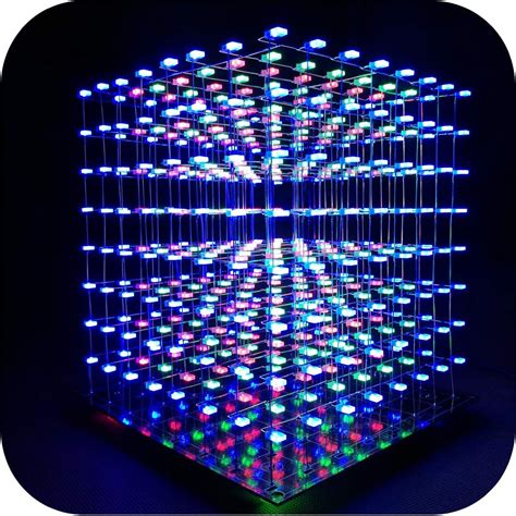 iCubeSmart 3D LED Cube Kit DIY Kit LED Light Cube DIY Electronics 8 x 8 ...