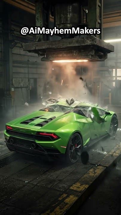 🐸 Lamborghini Huracán FLATTENED by INDUSTRIAL PRESS! ☠️ AI Factory ...
