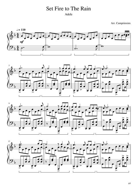 Adele, Set Fire to The Rain Piano Sheet Music - eSheetMusics.com