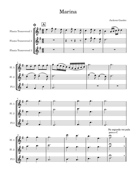 Marina Sheet music for Flute (Mixed Trio) | Musescore.com
