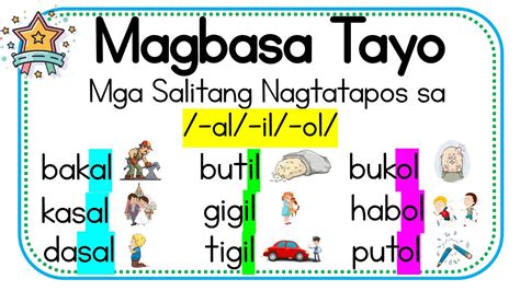 Tagalog Reading Lesson ll Mga Salitang Nagtatapos sa/-al/-il at /-ol/ ll Teacher Ana Online Learning