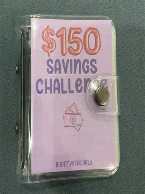 Pvc Mini Money Saving Challenge Binder With Envelope, Savings Challenge ...