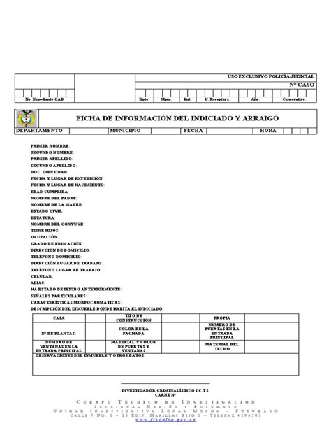Ficha de Indiciado y Arraigo | PDF