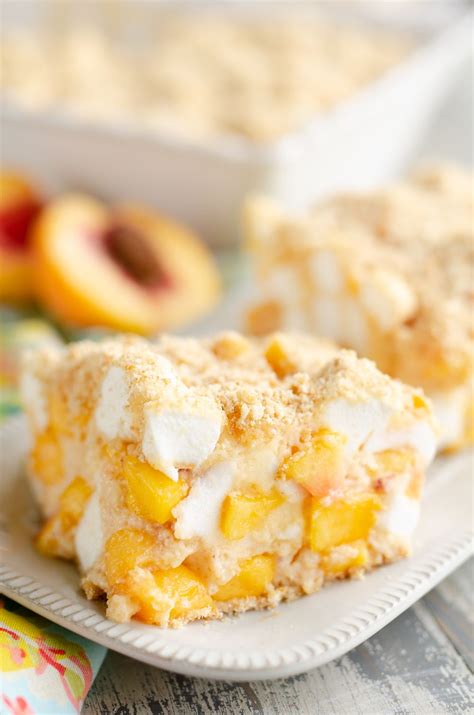 Marshmallow Peach Icebox Dessert | Recipe | Summer desserts, Easy ...