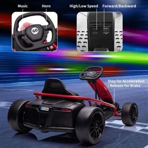 24V Electric Go Kart for Kids Ride On Go Kart 8MPH High-Speed Drifting ...