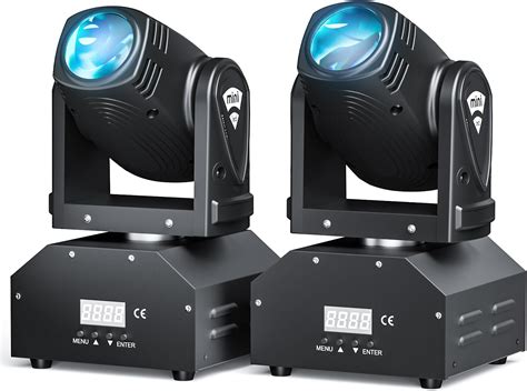 DJ Lights Moving Head U`King Mini LED Moving Head Light RGBW Stage Lighting Beam Spot Lights by DMX 512 Sound Activated Control for Wedding Disco Party Indoor Christmas and Halloween(Set of 2)