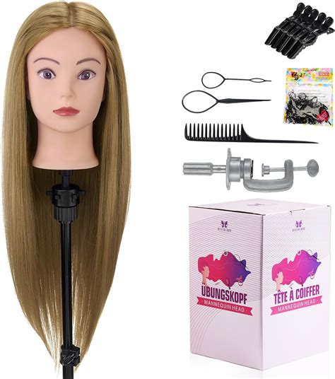 71cm hairdressing Head, 60% Real Human Hair Cosmetology Mannequin Head ...