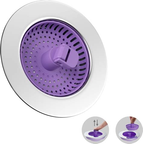 2PCS Cactus Kitchen Sink Drain Strainer,Press Automatic Dumping Basket ...