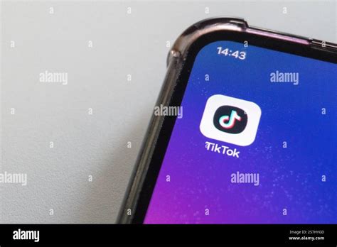 Moscow, Russia - January 19, 2025:Tiktok app icon on smartphone screen ...