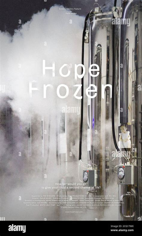 HOPE FROZEN, poster, image of Einz superimposed on cryo-preservation ...