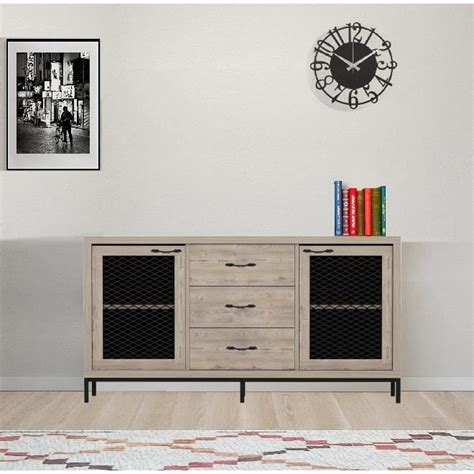 HOMEMANIA Armoire multifonctionnelle Zeus - avec portes, étagères ...