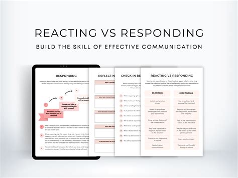 Reacting vs Responding Worksheets | My Thriving Mind