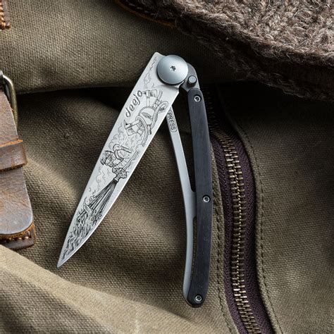 Deejo 37g, Ebony wood / Firefighter - 37 GR (Standard) - POCKET KNIVES ...