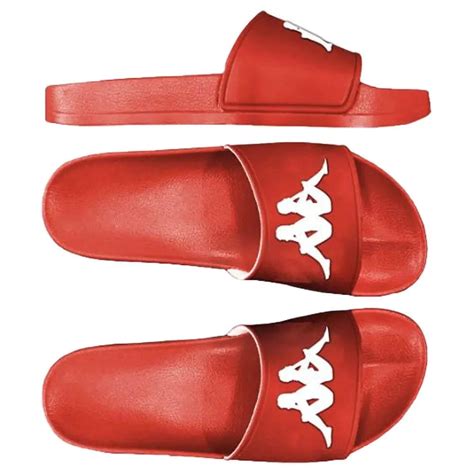 Kappa Authentic Adam Slides Red White - Walmart.com