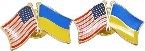 Amazon.com: Ukraine Flag Pin, 2 Packs USA Ukrainian Lapel Pin, Ukraine ...