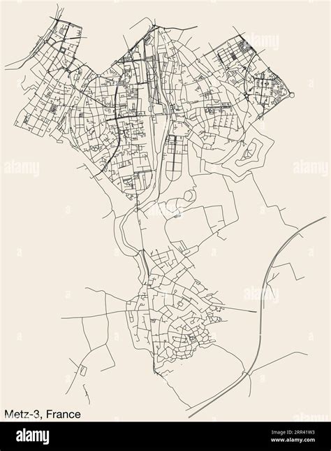 Street roads map of the METZ-3 CANTON, METZ Stock Vector Image & Art ...