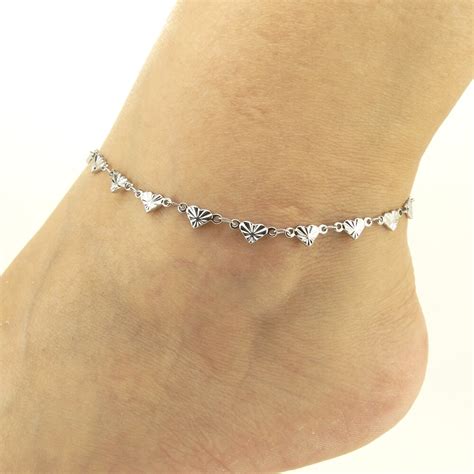 Bracelet de cheville, acier inoxydable, femme/fille/ado, breloque en ...