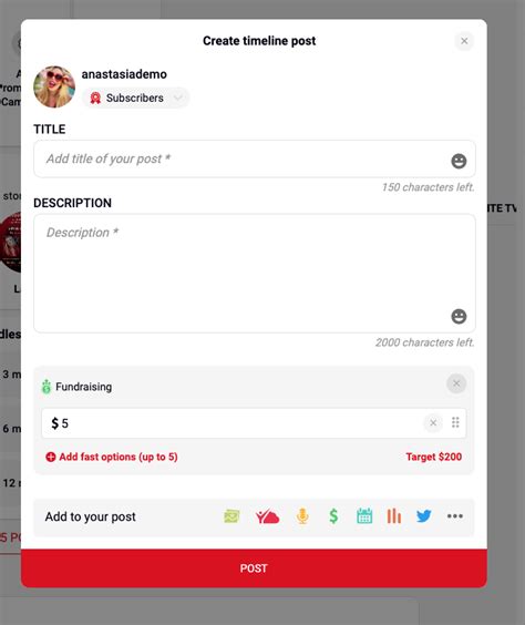 Timeline How To Create a New Post – LoyalFans.com