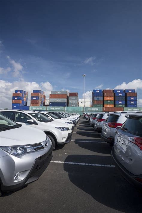 Cars Parked on Commercial Dock Ready for Export Editorial Stock Image ...