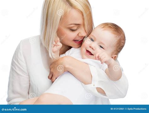 Happy Mother with Smiling Baby Stock Image - Image of cuddling, clean ...