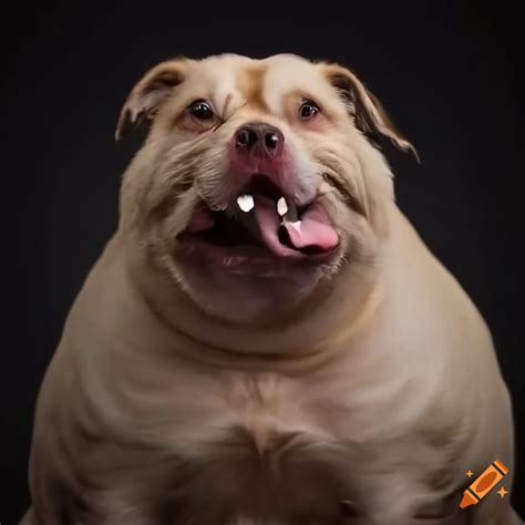 Picture of an overweight dog on Craiyon